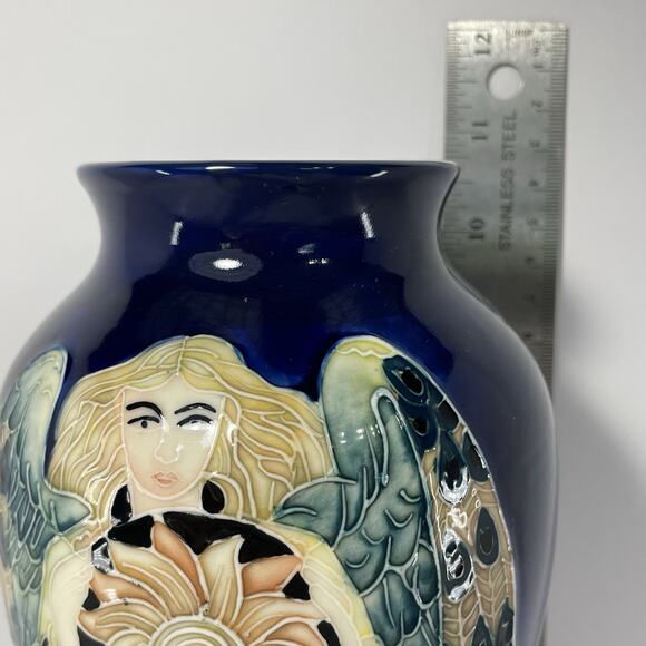 Old Tupton Ware Tube Lined Hand Painted Ceramic Vase ANGEL SUN 10.5” Tall - Picture 10 of 12